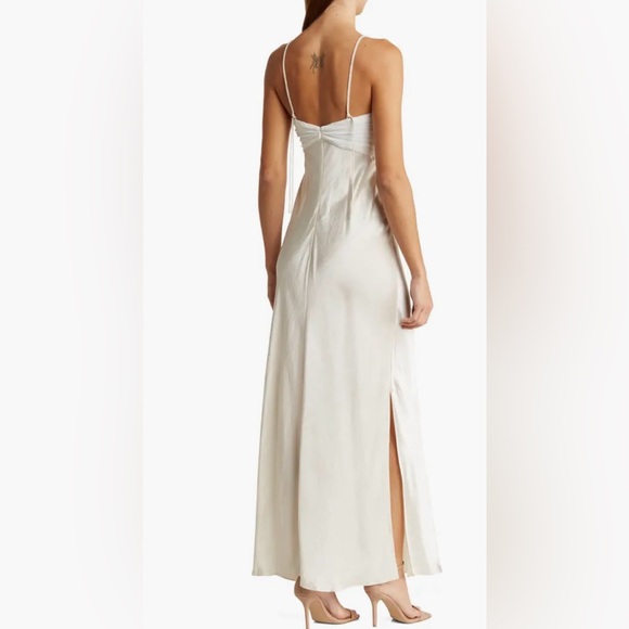 FRAME Ruched Mixed Media Maxi Dress - Picture 4 of 4